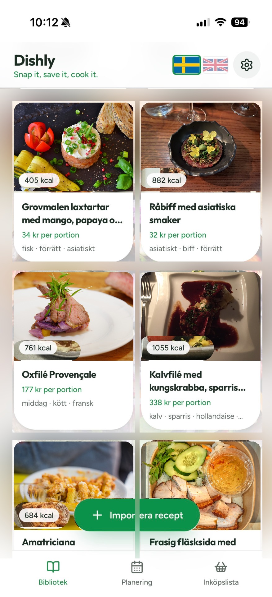 Dishly – recipe library
